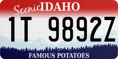 ID license plate 1T9892Z