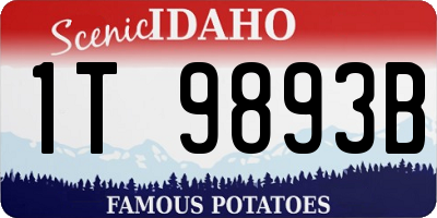 ID license plate 1T9893B