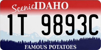 ID license plate 1T9893C