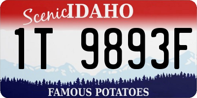 ID license plate 1T9893F