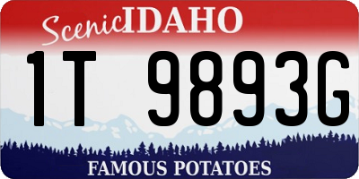 ID license plate 1T9893G
