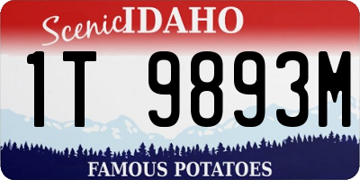 ID license plate 1T9893M