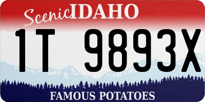ID license plate 1T9893X