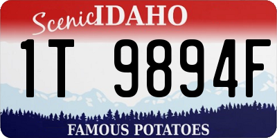 ID license plate 1T9894F