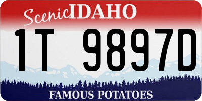 ID license plate 1T9897D