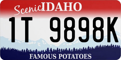 ID license plate 1T9898K