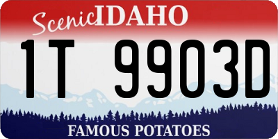 ID license plate 1T9903D