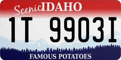 ID license plate 1T9903I