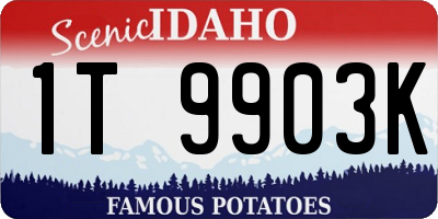ID license plate 1T9903K