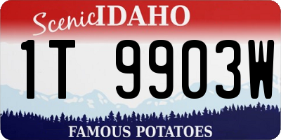 ID license plate 1T9903W