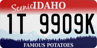 ID license plate 1T9909K