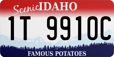 ID license plate 1T9910C