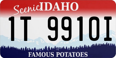 ID license plate 1T9910I