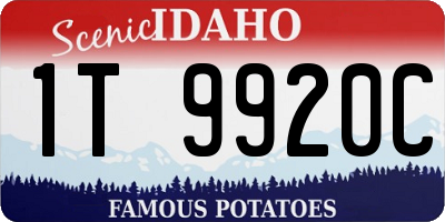 ID license plate 1T9920C