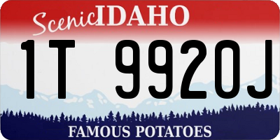 ID license plate 1T9920J