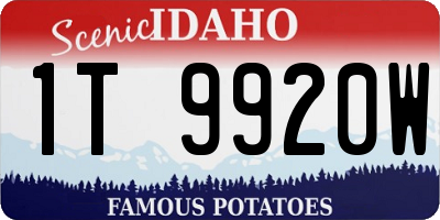 ID license plate 1T9920W