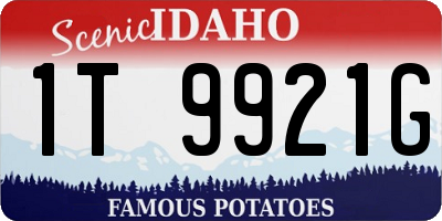 ID license plate 1T9921G