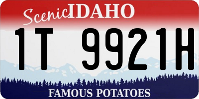 ID license plate 1T9921H