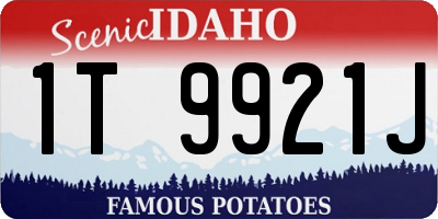 ID license plate 1T9921J