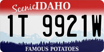 ID license plate 1T9921W