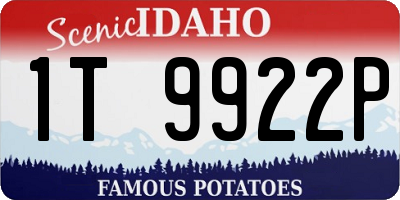 ID license plate 1T9922P
