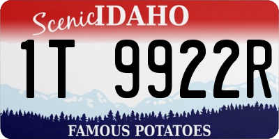 ID license plate 1T9922R