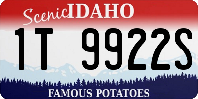 ID license plate 1T9922S