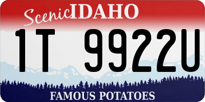 ID license plate 1T9922U