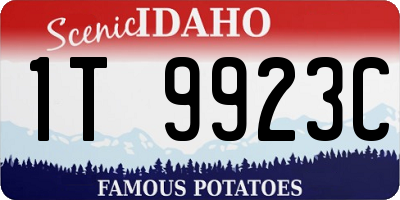 ID license plate 1T9923C