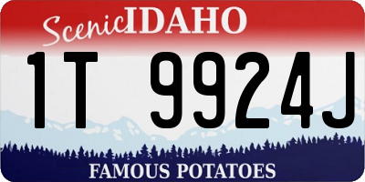 ID license plate 1T9924J