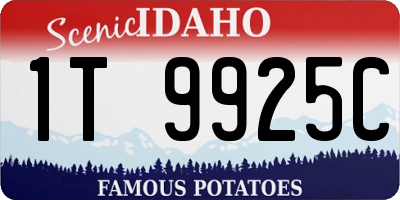ID license plate 1T9925C