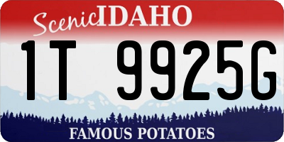 ID license plate 1T9925G