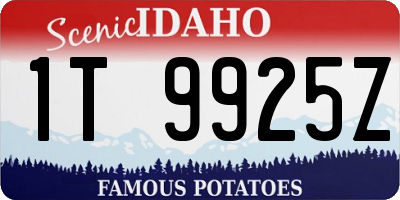 ID license plate 1T9925Z