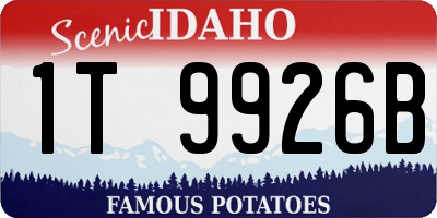 ID license plate 1T9926B