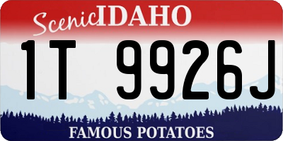 ID license plate 1T9926J