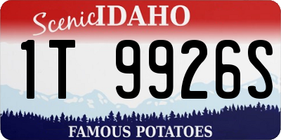 ID license plate 1T9926S
