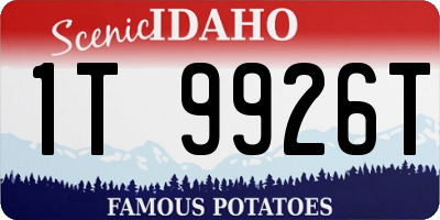 ID license plate 1T9926T