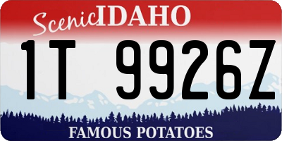 ID license plate 1T9926Z