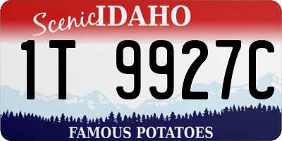 ID license plate 1T9927C