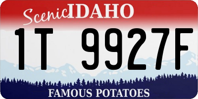 ID license plate 1T9927F