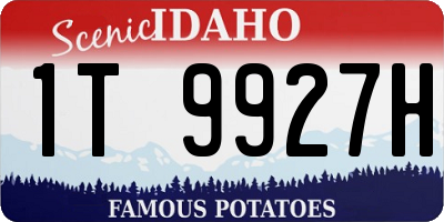 ID license plate 1T9927H