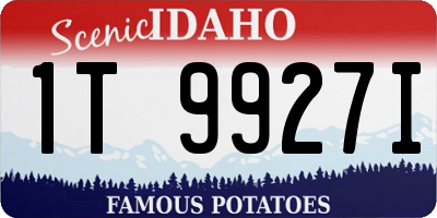 ID license plate 1T9927I