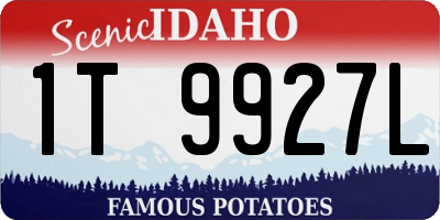 ID license plate 1T9927L
