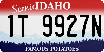 ID license plate 1T9927N