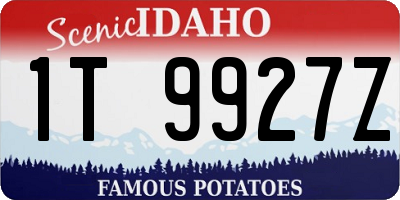 ID license plate 1T9927Z