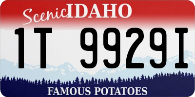 ID license plate 1T9929I