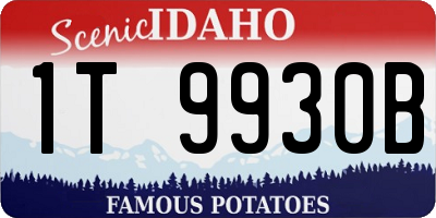 ID license plate 1T9930B