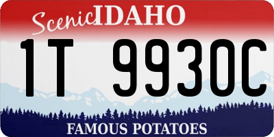ID license plate 1T9930C