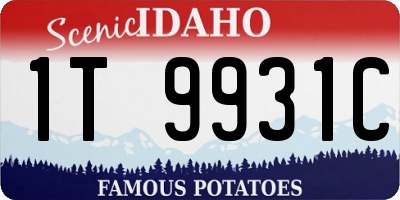 ID license plate 1T9931C