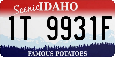 ID license plate 1T9931F